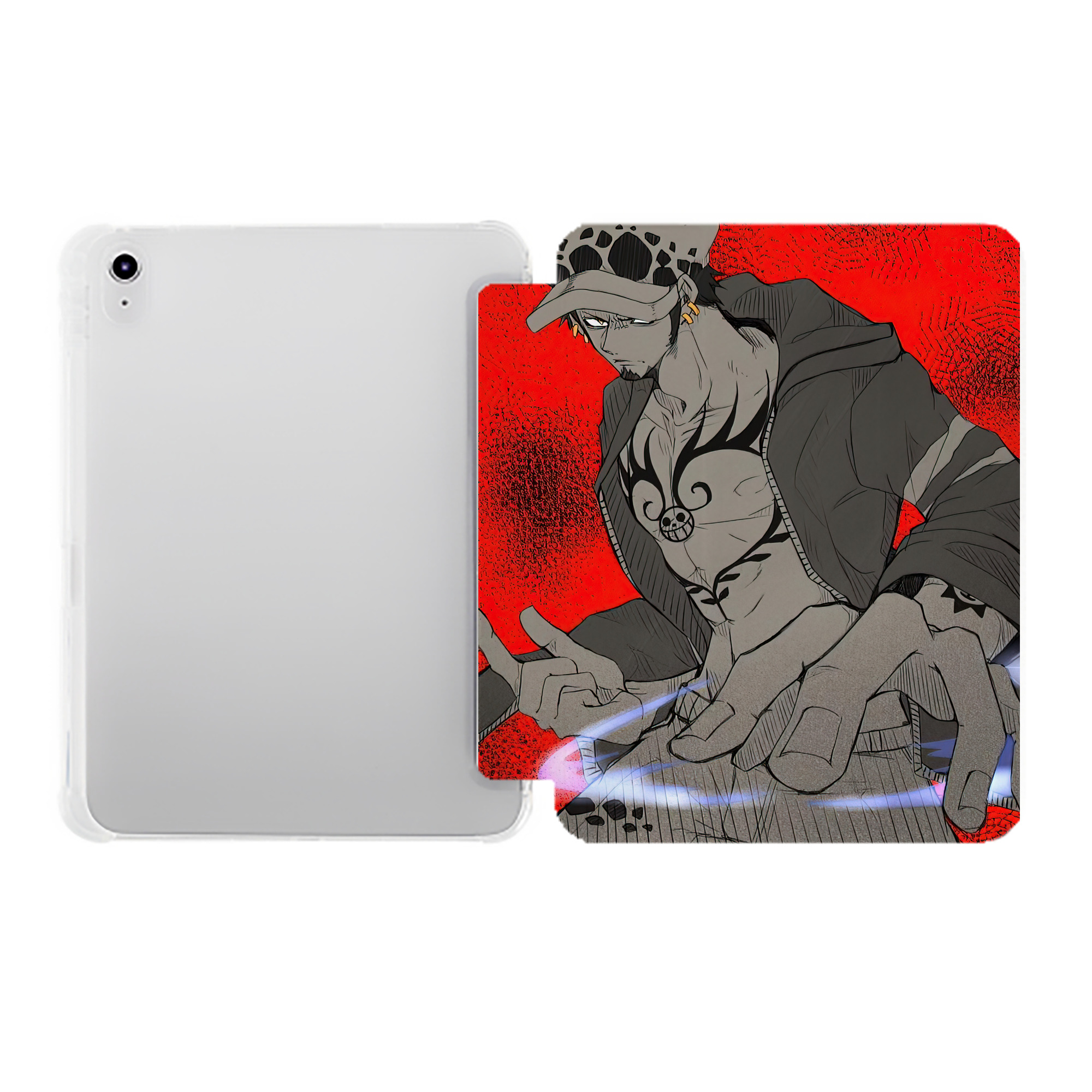 （画像用） ワンピース ONE PIECE IPad ケース ペン収納付き 三つ折りスタンド PUレザー×シリコン 対応機種9.5/10.5/10.9インチ